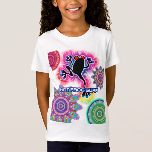 Boho psychedelisch Surf Frog Jersey T shirt (Voorkant)