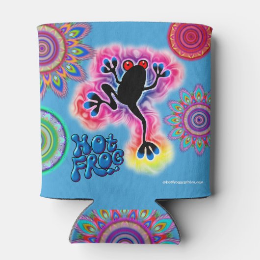 Boho psychedelische hete kikker koelbox blikjeskoeler (Achterkant)