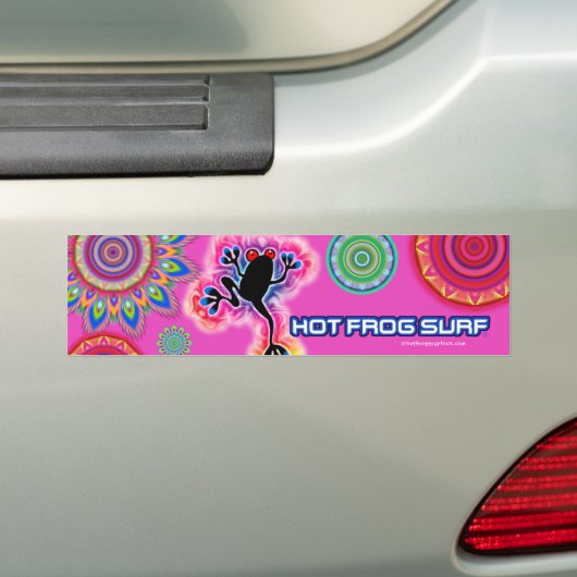 Boho psychedelische hete kikker SURF bumper STICKE Bumpersticker (Op auto)