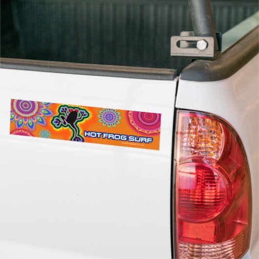 Boho psychedelische hete kikker SURF bumper STICKE Bumpersticker (Op Truck)