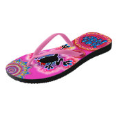 Boho psychedelische hete kikker Teenslippers ceris (Schuin)