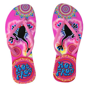 Boho psychedelische hete kikker Teenslippers ceris