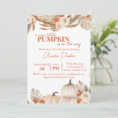 Boho Pumpkin Baby shower-uitnodiging Kaart (Staand voorkant)