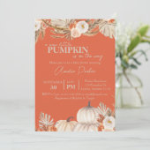 Boho Pumpkin Baby shower-uitnodiging Kaart (Staand voorkant)