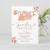 Boho Pumpkin Babykleding Geslacht onthullen Kaart (Staand voorkant)