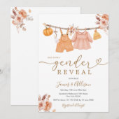 Boho Pumpkin Babykleding Geslacht onthullen Kaart (Voorkant / Achterkant)