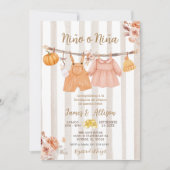 Boho Pumpkin Babykleding Spaans Geslacht Onthullin Kaart (Voorkant)