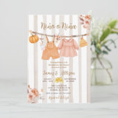 Boho Pumpkin Babykleding Spaans Geslacht Onthullin Kaart (Staand voorkant)