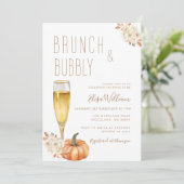 Boho Pumpkin Brunch en Bubbly Vrijgezellenfeest Kaart (Staand voorkant)