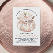 Boho Pumpkin First Birthday Invitation Kaart