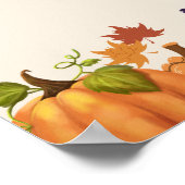 Boho Pumpkin Floral Herfst Baby shower Welkom Poster (Hoek)