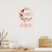 Boho Pumpkin Girl Herfst Baby shower Welkom Poster (Keuken)