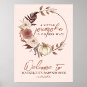 Boho Pumpkin Girl Herfst Baby shower Welkom Poster (Voorkant)