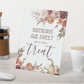 Boho Pumpkin Herfst Bloom Verjaardag Traktatie Reclamebord Met Voetstuk (Insitu)