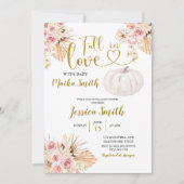 Boho Pumpkin Herfst in Love Baby shower Invitation Kaart (Voorkant)