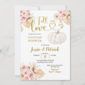 Boho Pumpkin Herfst in Love Couple Shower Uitnodig Kaart (Voorkant)
