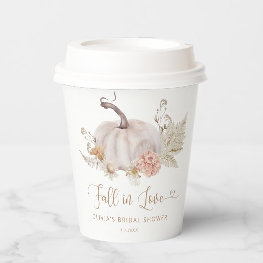 Boho pumpkin-herfst uit liefde papieren bekers (Voorkant)