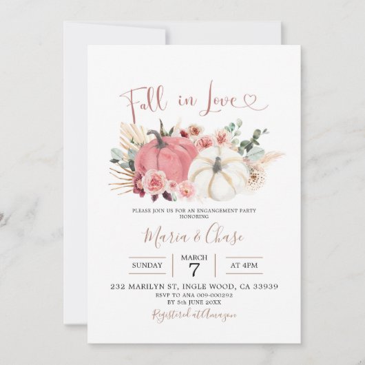 Boho Pumpkin-Herfst uit liefde voor Engagement Par Kaart (Voorkant)