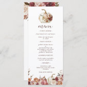 Boho Pumpkin Herfstbloei Verjaardag Menu (Voorkant / Achterkant)