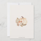 Boho Pumpkin Pampas Grass Floral Baby shower Invi Kaart (Achterkant)
