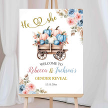 Boho Pumpkin Pampas Grass Hij of zij Gender Reveal
