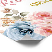 Boho Pumpkin Pampas Grass Hij of zij Gender Reveal Poster (Hoek)