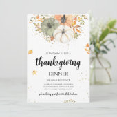 Boho Pumpkin Thanksgiving Diner Kaart (Staand voorkant)
