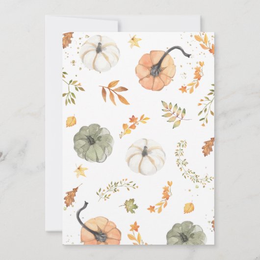 Boho Pumpkin Thanksgiving Diner Kaart (Achterkant)