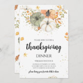 Boho Pumpkin Thanksgiving Diner Kaart (Voorkant / Achterkant)