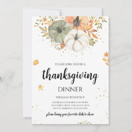 Boho Pumpkin Thanksgiving Diner Kaart