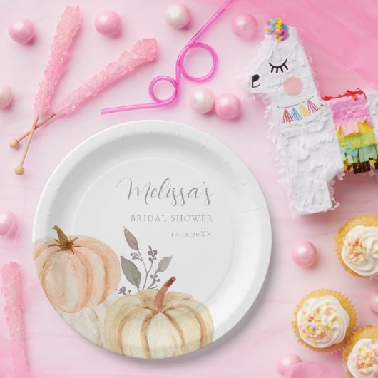 Boho Pumpkins Herfst Foliage Vrijgezellenfeest Papieren Bordje (Feest)