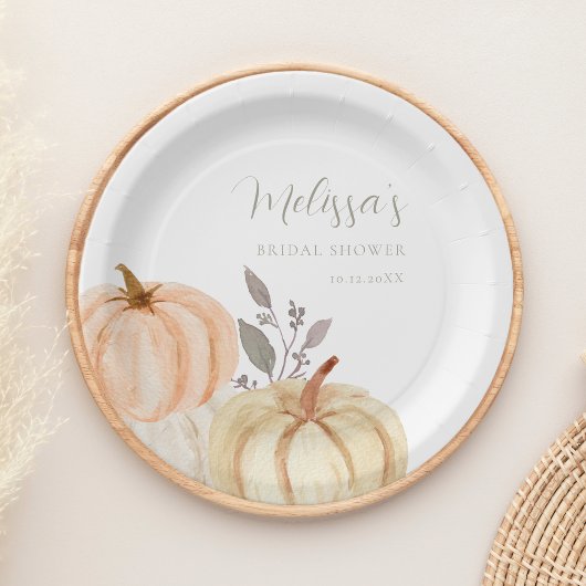 Boho Pumpkins Herfst Foliage Vrijgezellenfeest Papieren Bordje