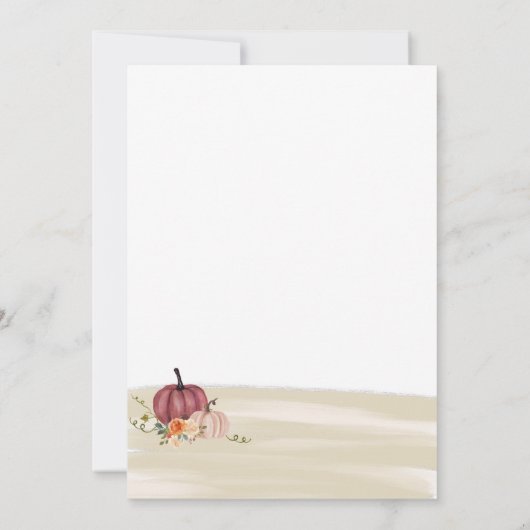 Boho Pumpkins herfstbruiloft Kaart (Achterkant)