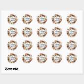 Boho Pumpkins Krans Herfst Baby shower Ronde Sticker (Vel)