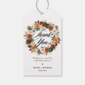 Boho Pumpkins Krans Herfst Huwelijk Bedankt Cadeaulabel (Achterkant)