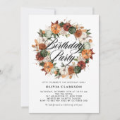 Boho Pumpkins Krans Herfst Verjaardagsfeest Kaart (Voorkant)