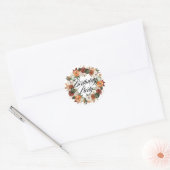 Boho Pumpkins Krans Herfst Verjaardagsfeest Ronde Sticker (Envelop)