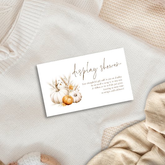 Boho Pumpkins Script Display Baby shower Informatiekaartje