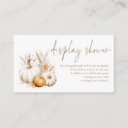 Boho Pumpkins Script Display Baby shower Informatiekaartje (Voorkant)