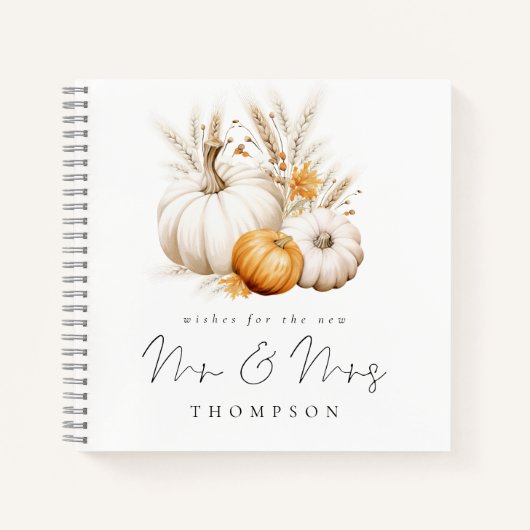 Boho Pumpkins wenst nieuwe Mr. Mrs. gastenboek Notitieboek (Voorkant)