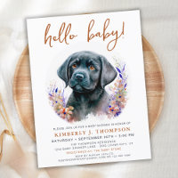 Boho Puppy Dog Terracotta Baby shower Uitnodiging
