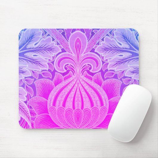Boho Purple Blue Flower William Morris Mousepad Muismat (Met muis)