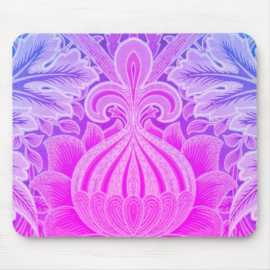 Boho Purple Blue Flower William Morris Mousepad Muismat (Voorkant)