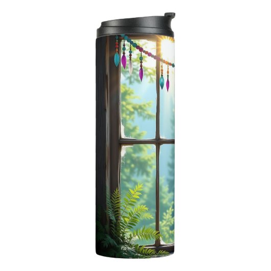 Boho Purple Dreamcatcher in Window Thermosbeker (Gedraaid links)