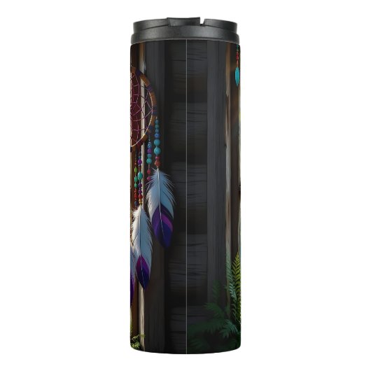 Boho Purple Dreamcatcher in Window Thermosbeker (Achterkant)