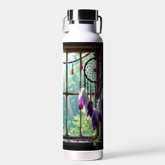 Boho Purple Dreamcatcher in Window Waterfles (Voorkant)
