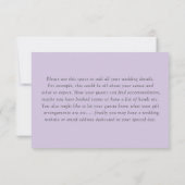 Boho Purple Floral Watercolor Wedding RSVP Kaartje (Achterkant)