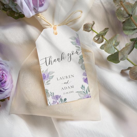 Boho Purple Floral Wedding Favor Cadeaulabel