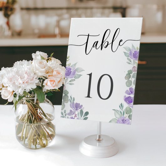 Boho Purple Floral Wedding Kaart