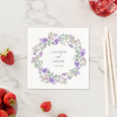 Boho Purple Floral Wreath Wedding Servet (Insitu)